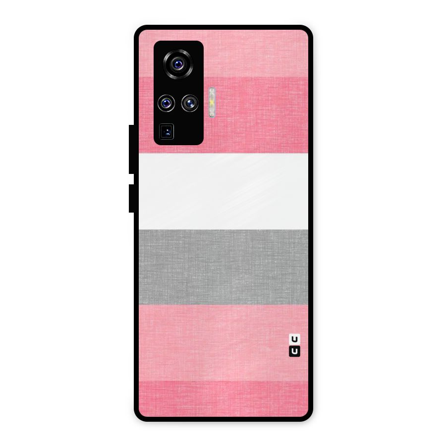 Shades Pink Stripes Metal Back Case for Vivo X50 Pro