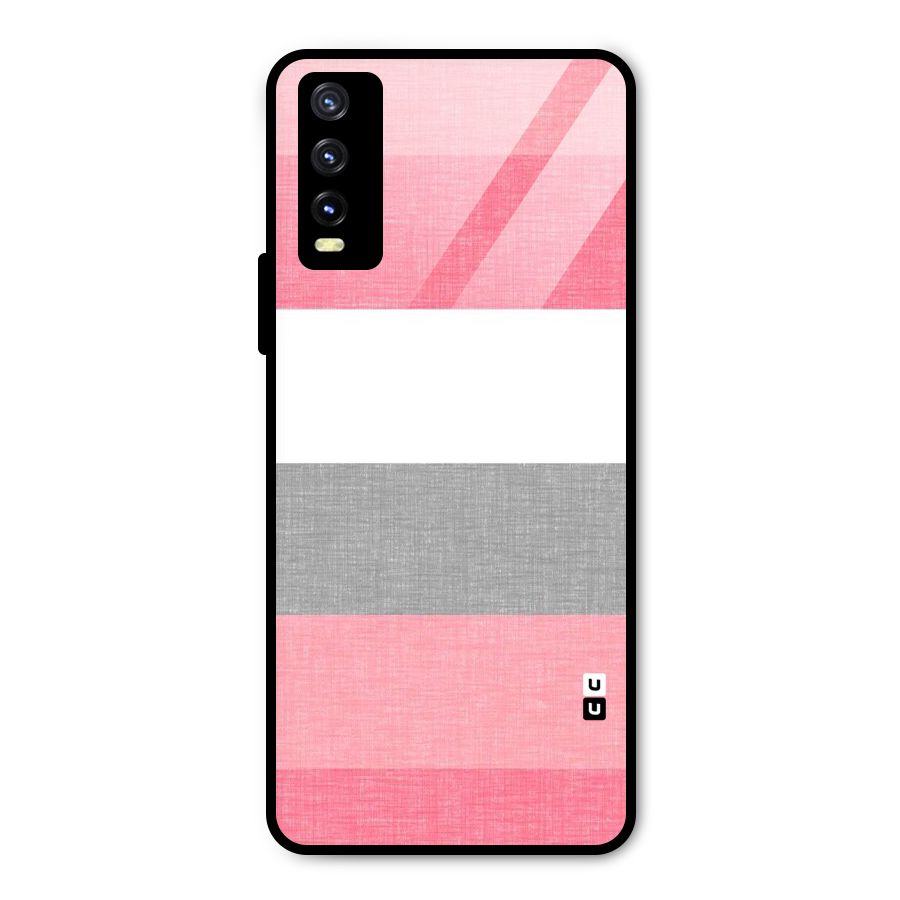 Shades Pink Stripes Metal Back Case for Vivo Y20g