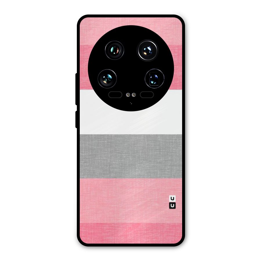 Shades Pink Stripes Metal Back Case for Xiaomi 14 Ultra