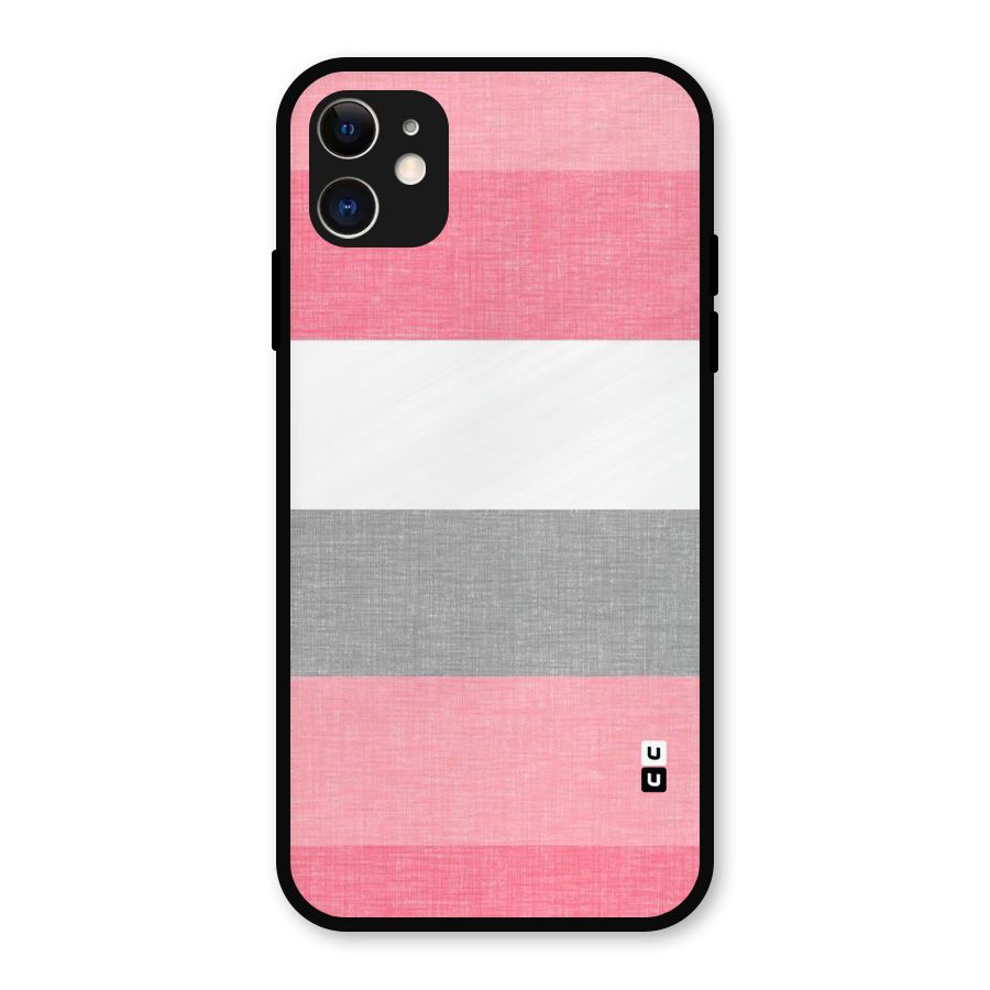 Shades Pink Stripes Metal Back Case for iPhone 11