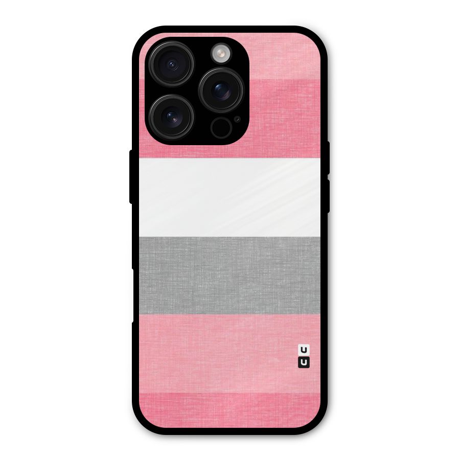 Shades Pink Stripes Metal Back Case for iPhone 16 Pro