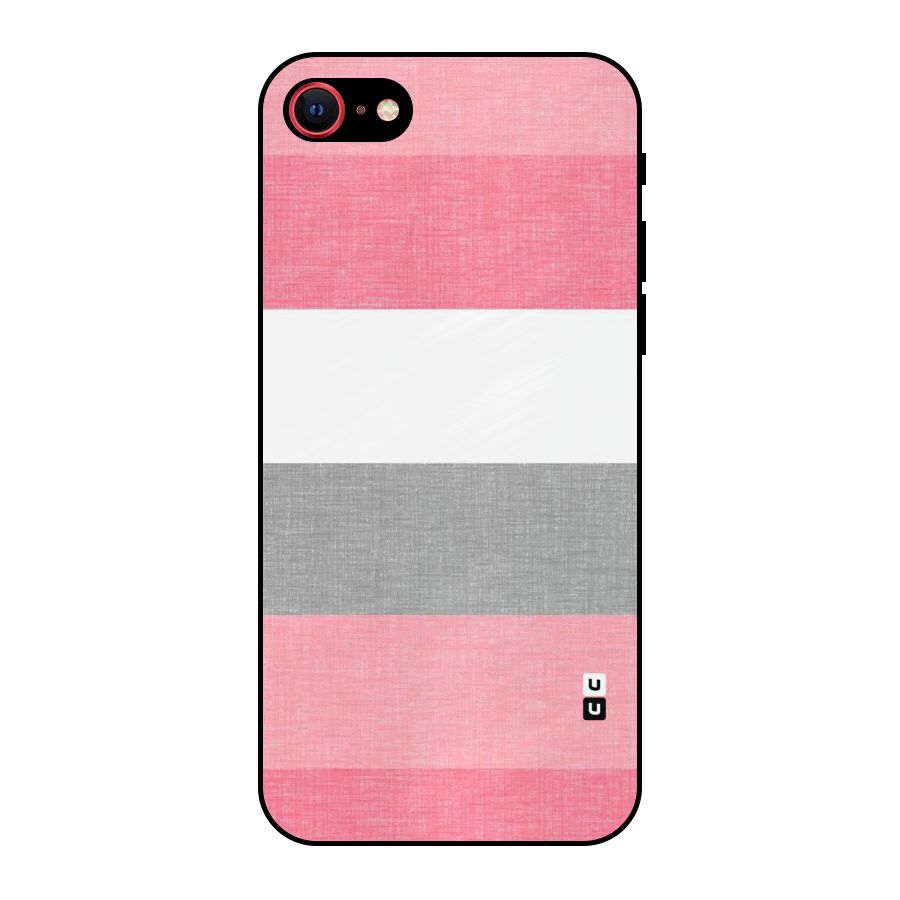 Shades Pink Stripes Metal Back Case for iPhone SE 2022