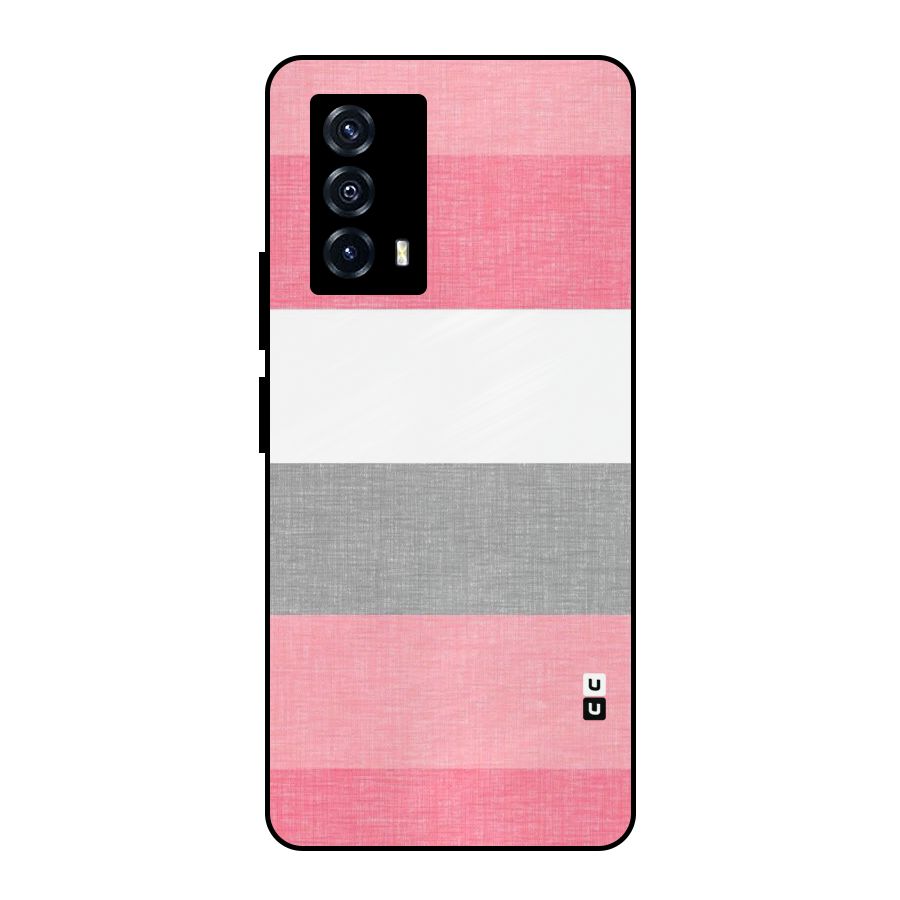Shades Pink Stripes Metal Back Case for iQOO Z5