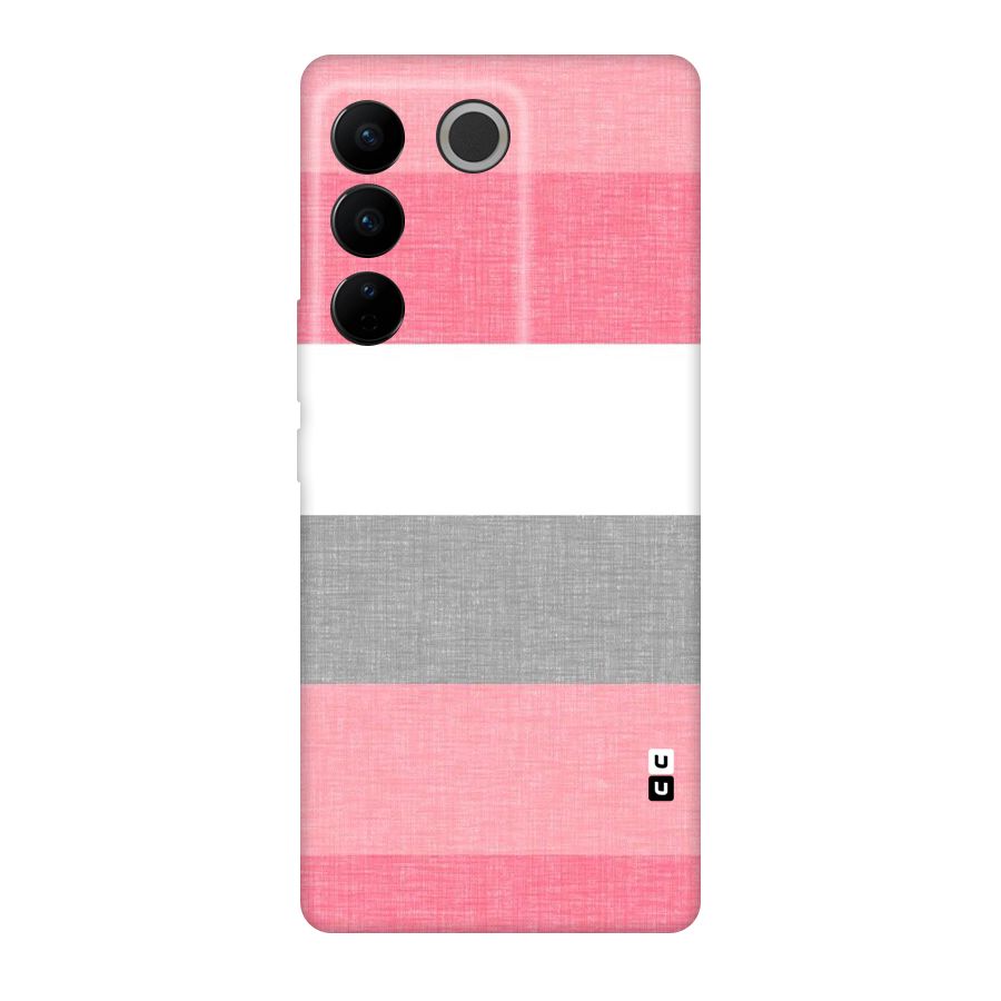 Shades Pink Stripes Original Polycarbonate Back Case for Vivo V27