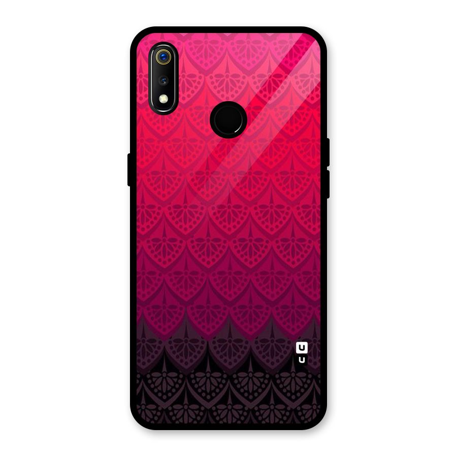 Shades Red Design Glass Back Case for Realme 3