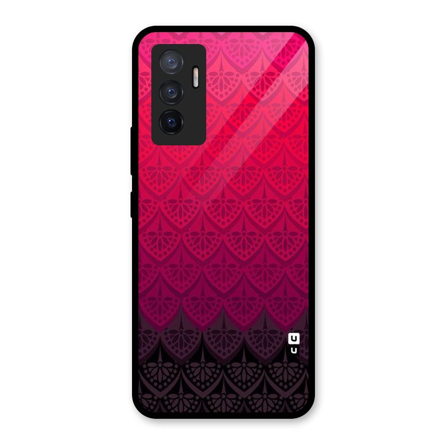 Shades Red Design Glass Back Case for Vivo V23e