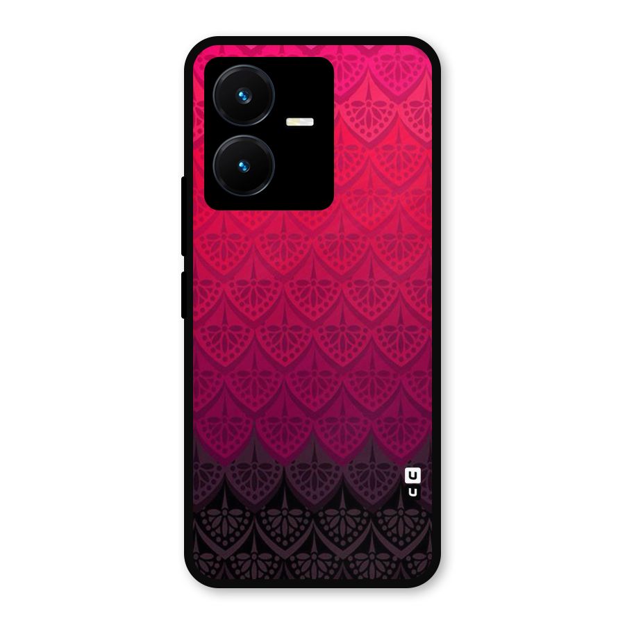 Shades Red Design Metal Back Case for Vivo Y22