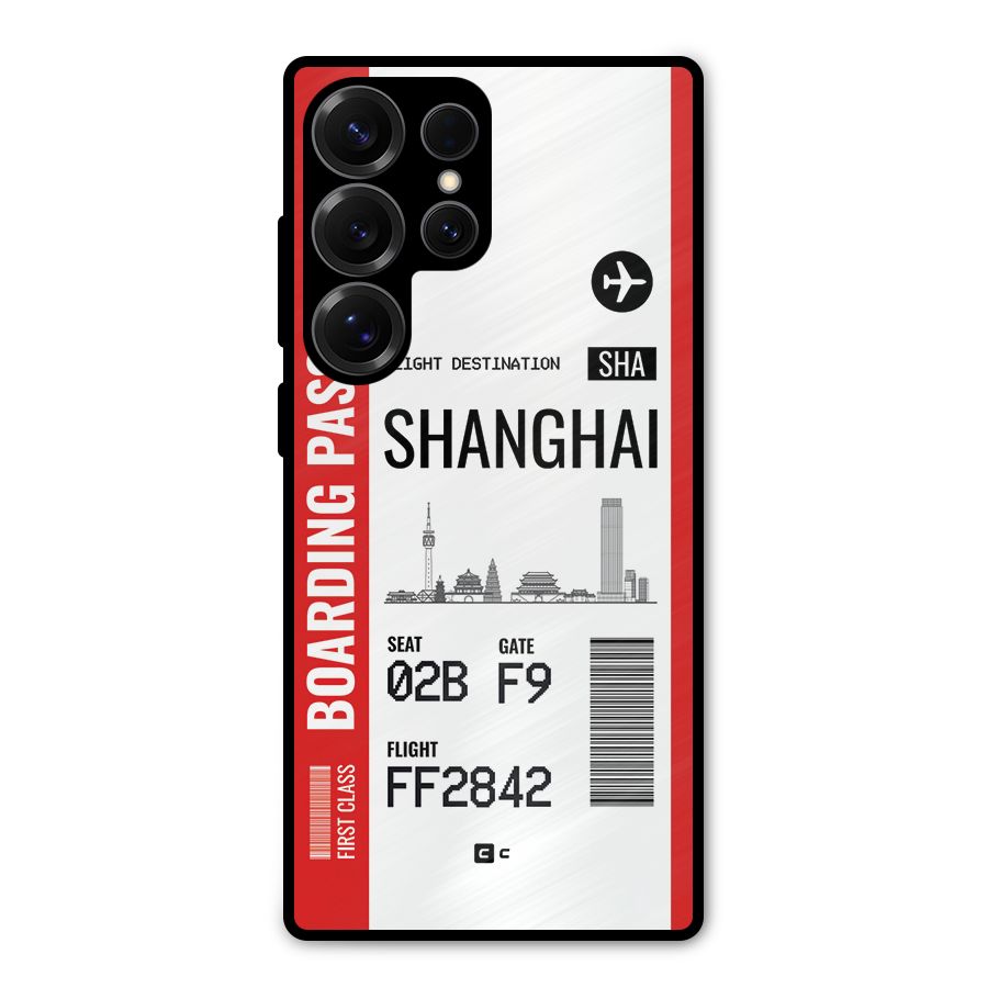 Shanghai Boarding Pass Metal Back Case for Galaxy S25 Ultra