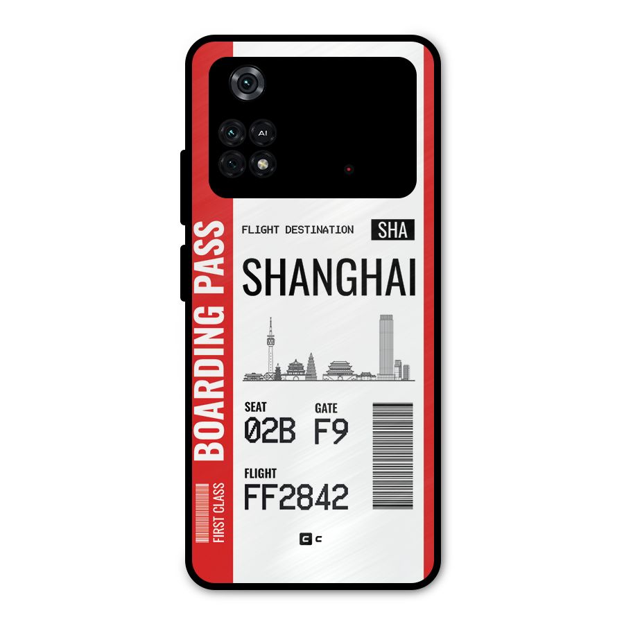 Shanghai Boarding Pass Metal Back Case for Poco M4 Pro 4G