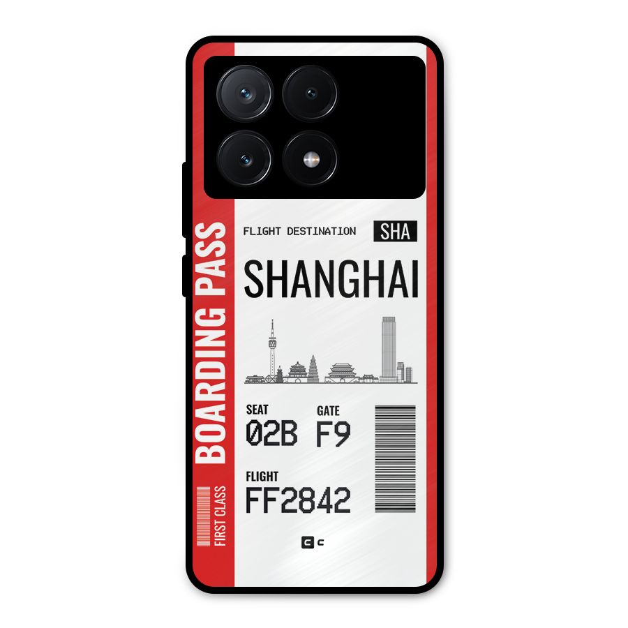 Shanghai Boarding Pass Metal Back Case for Poco X6 Pro