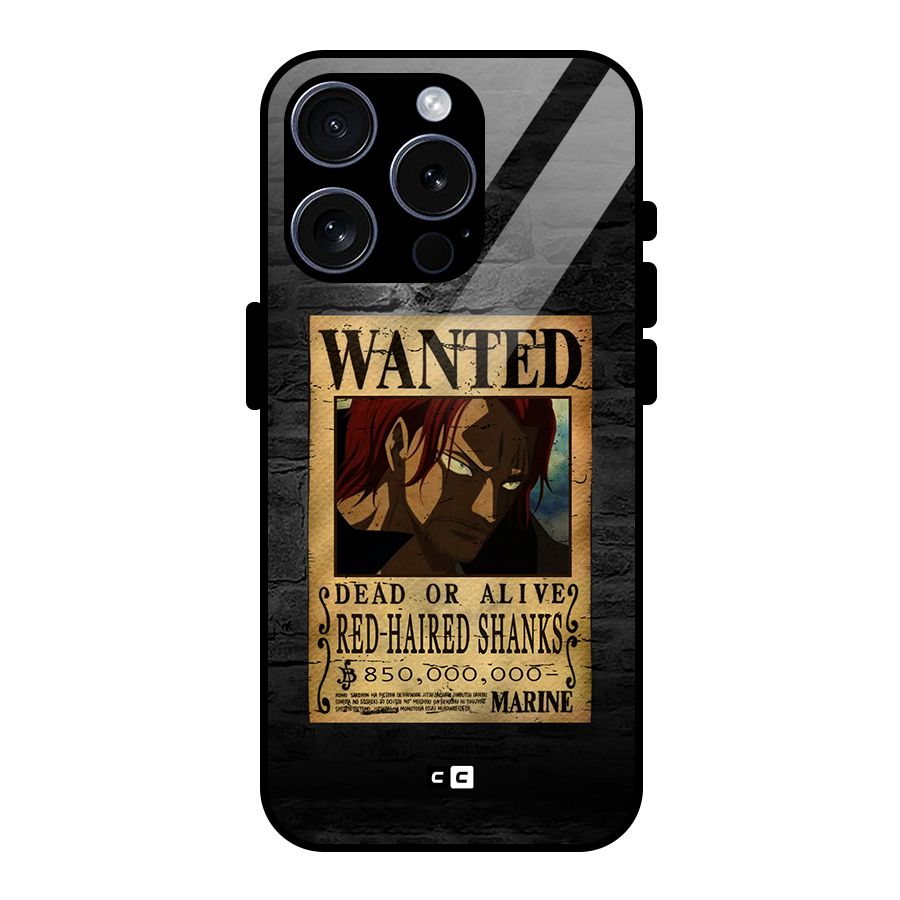 Shanks Wanted Glass Back Case for iPhone 15 Pro