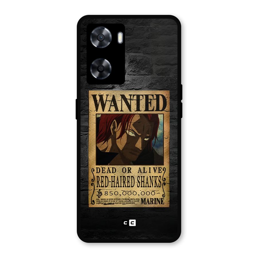 Shanks Wanted Metal Back Case for Oppo A77s