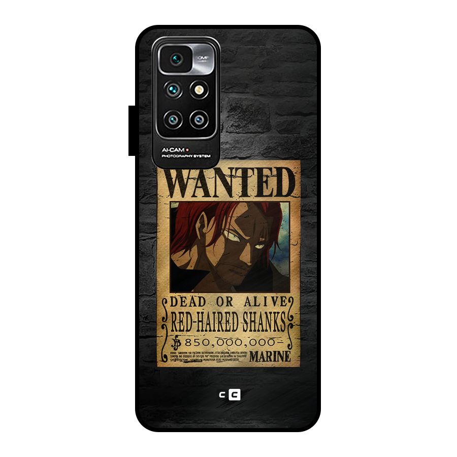 Shanks Wanted Metal Back Case for Redmi 10 Prime