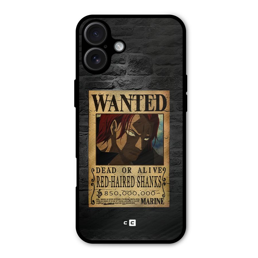 Shanks Wanted Metal Back Case for iPhone 16 Plus