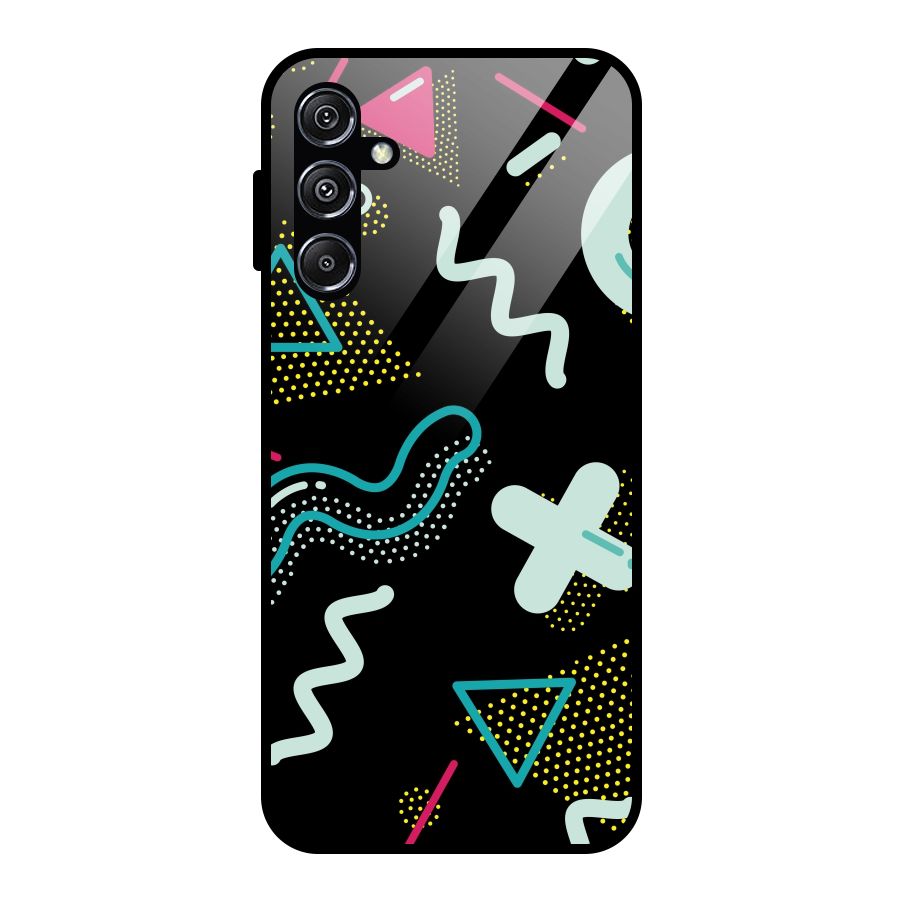 Shapes Pattern Glass Back Case for Galaxy M34 5G