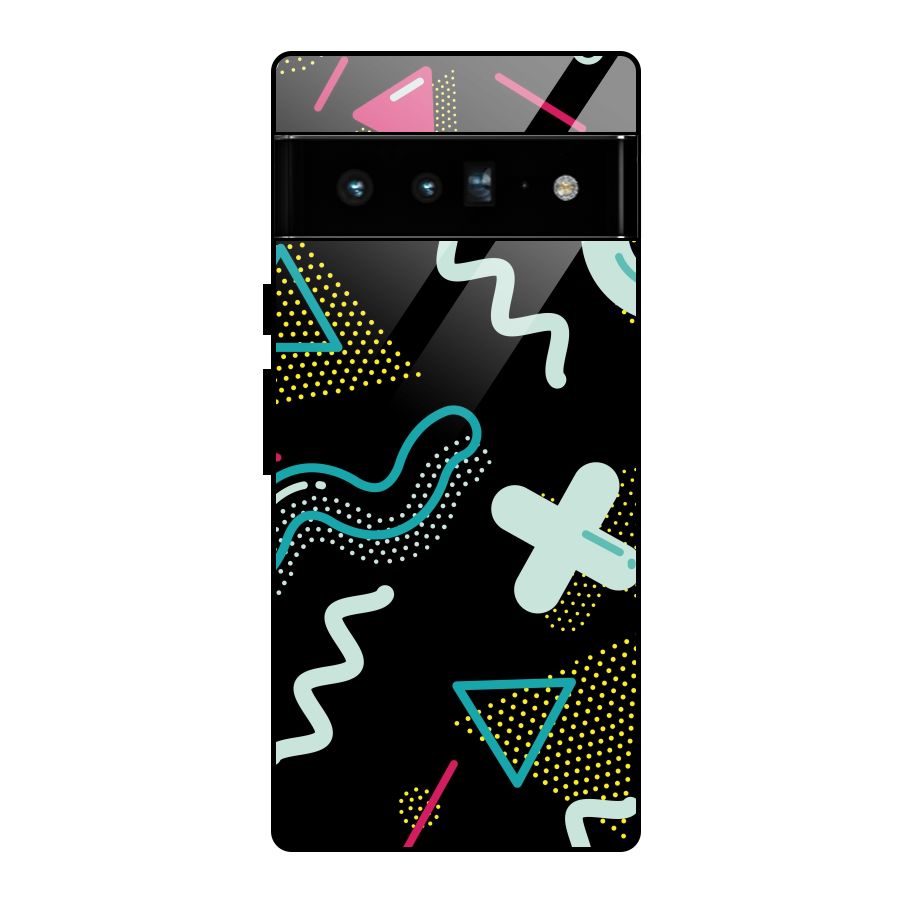 Shapes Pattern Glass Back Case for Google Pixel 6 Pro