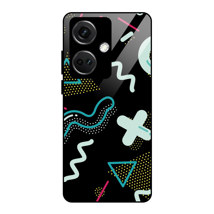 Shapes Pattern Glass Back Case for OnePlus Nord CE 3 5G
