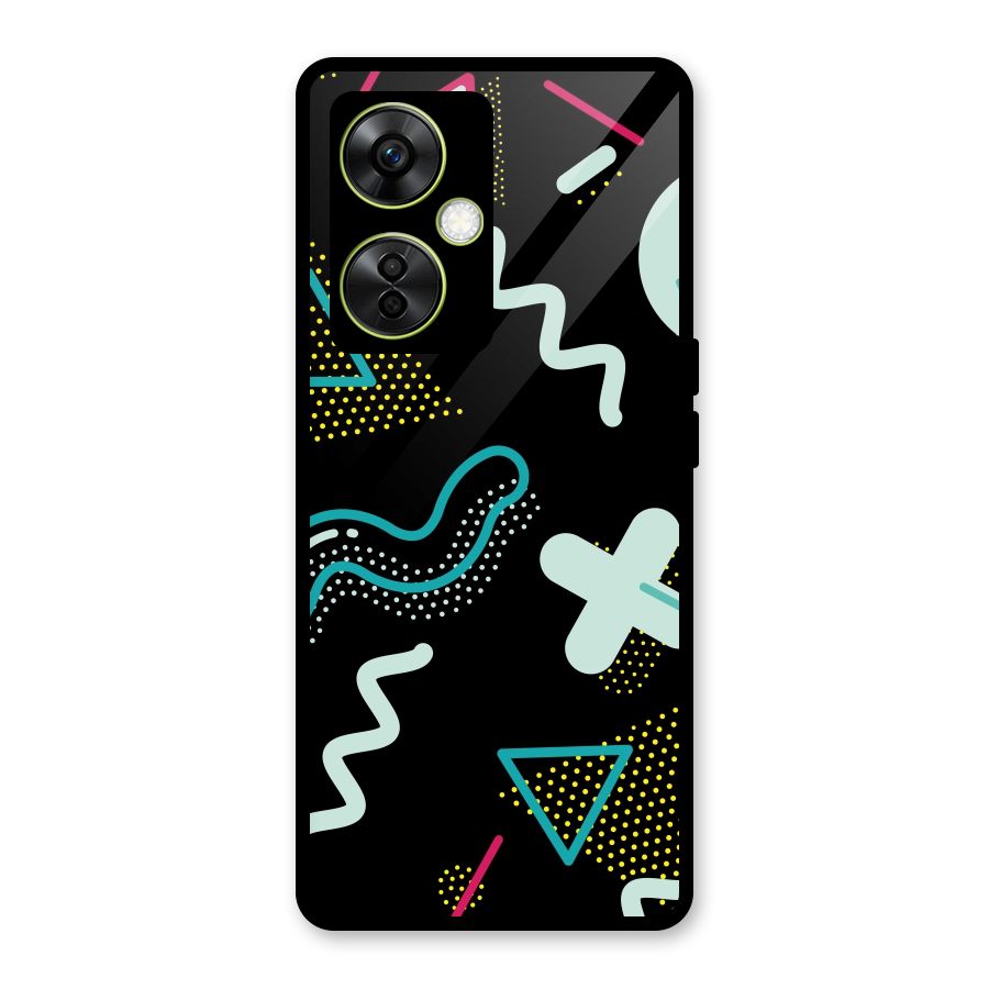 Shapes Pattern Glass Back Case for OnePlus Nord CE 3 Lite