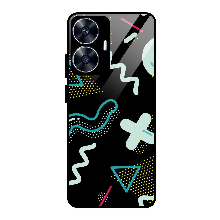Shapes Pattern Glass Back Case for Realme Narzo N55