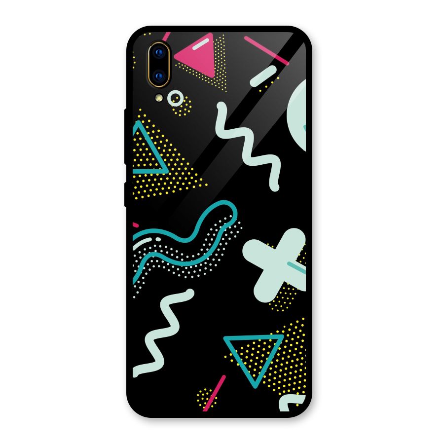 Shapes Pattern Glass Back Case for Vivo V11 Pro