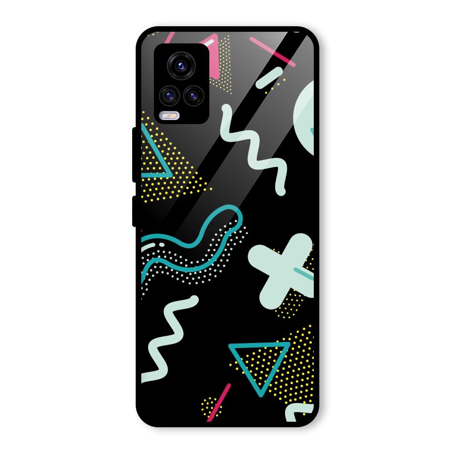 Shapes Pattern Glass Back Case for Vivo V20 2021