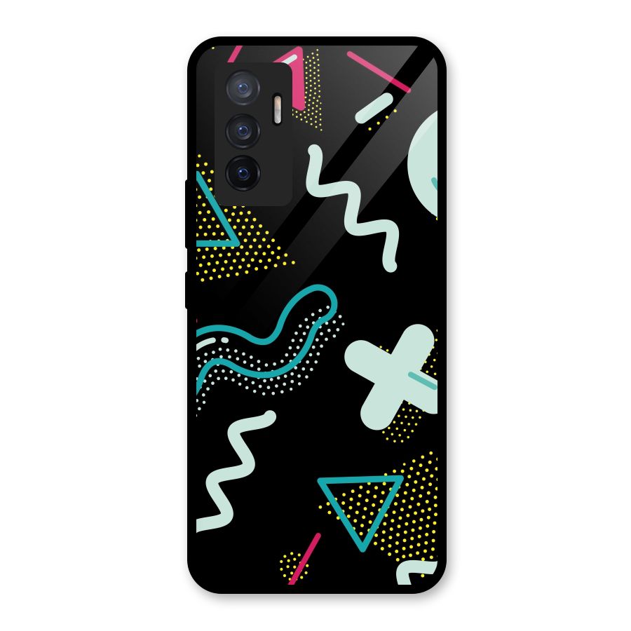 Shapes Pattern Glass Back Case for Vivo V23e