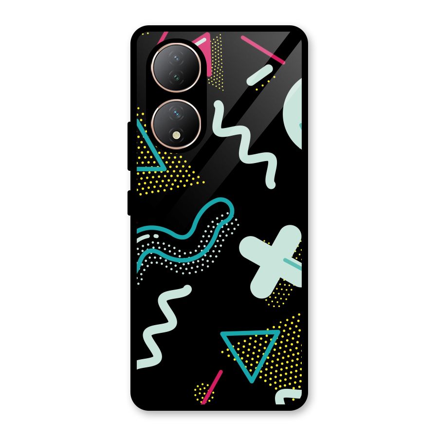 Shapes Pattern Glass Back Case for Vivo Y100
