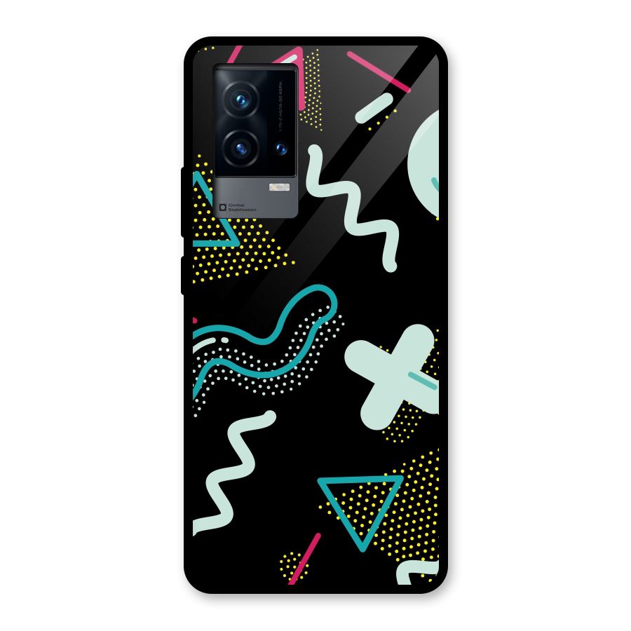 Shapes Pattern Glass Back Case for iQOO 9 5G