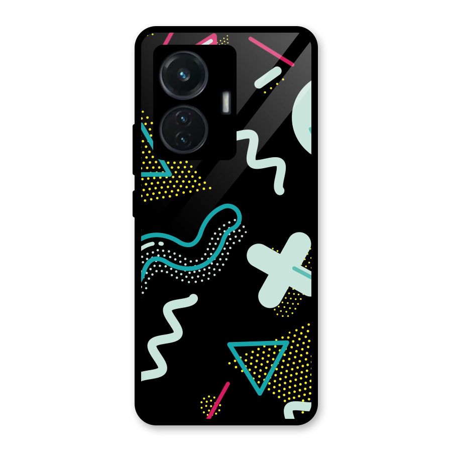 Shapes Pattern Glass Back Case for iQOO Z6 44W