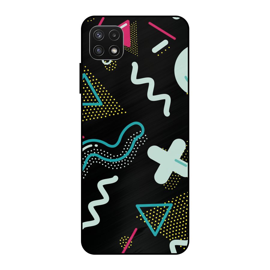 Shapes Pattern Metal Back Case for Galaxy A22 5G