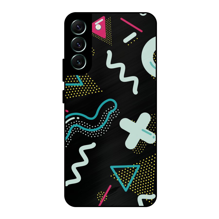 Shapes Pattern Metal Back Case for Galaxy S22 Plus 5G