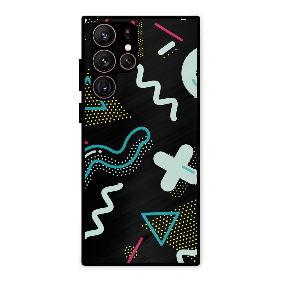 Shapes Pattern Metal Back Case for Galaxy S22 Ultra 5G