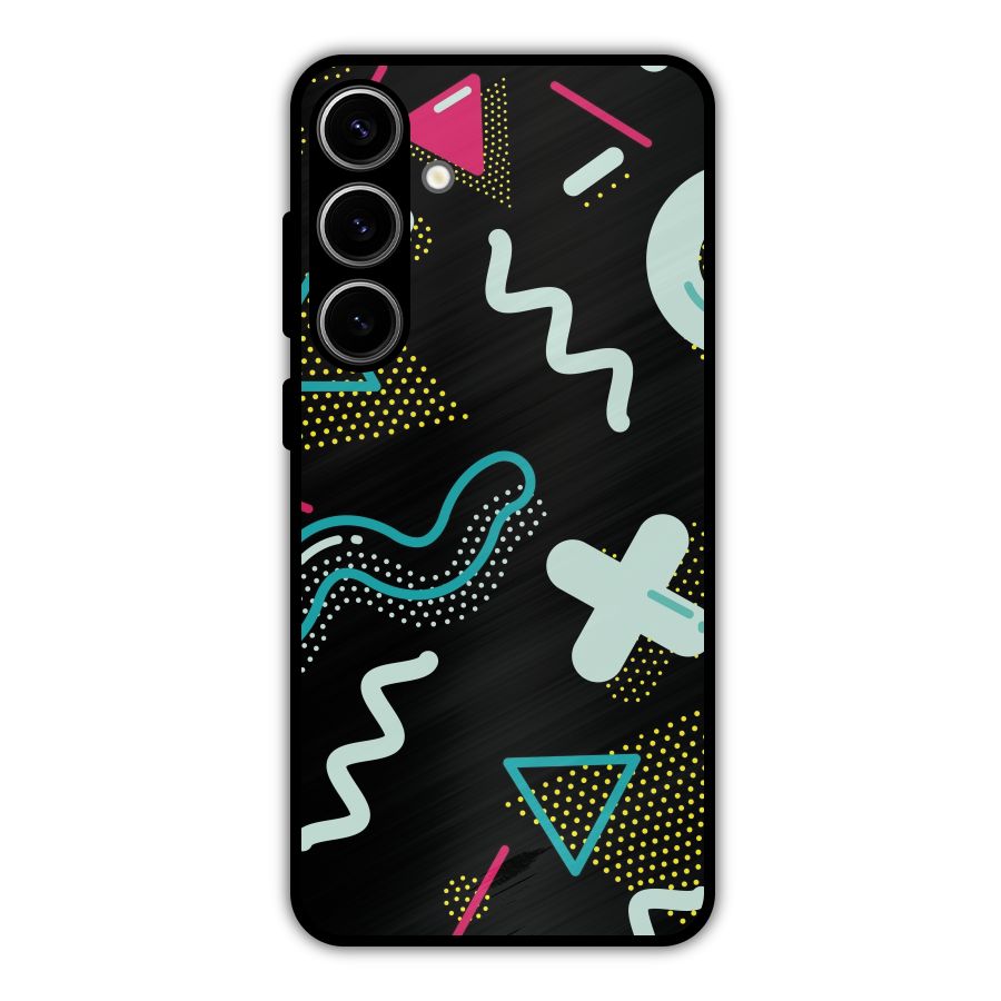 Shapes Pattern Metal Back Case for Galaxy S24 Plus