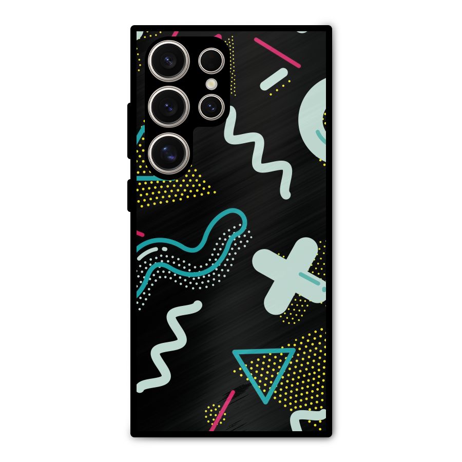 Shapes Pattern Metal Back Case for Galaxy S24 Ultra