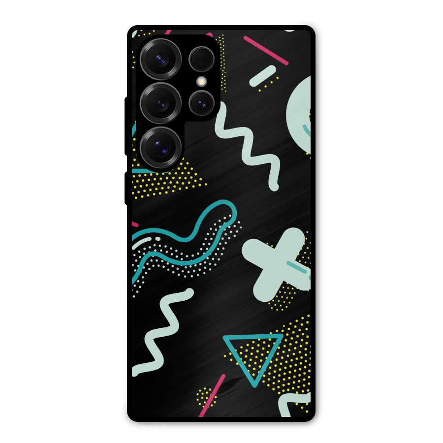 Shapes Pattern Metal Back Case for Galaxy S25 Ultra