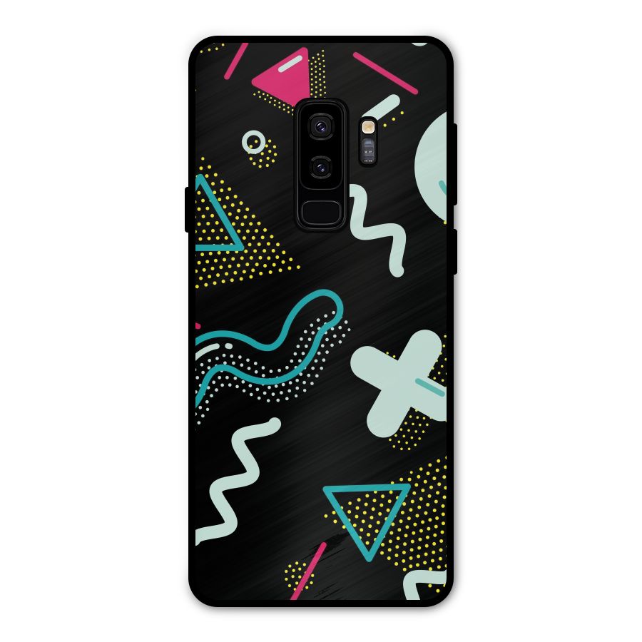 Shapes Pattern Metal Back Case for Galaxy S9 Plus