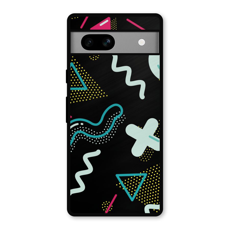 Shapes Pattern Metal Back Case for Google Pixel 7a