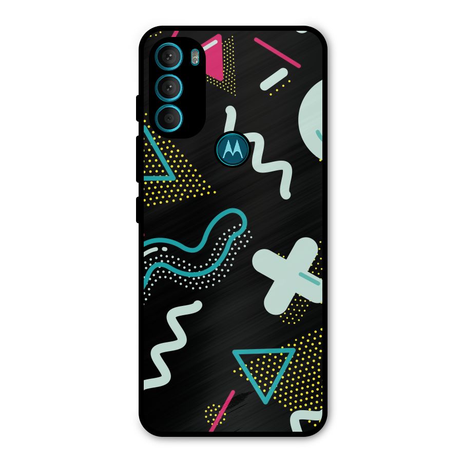 Shapes Pattern Metal Back Case for Moto G71 5G
