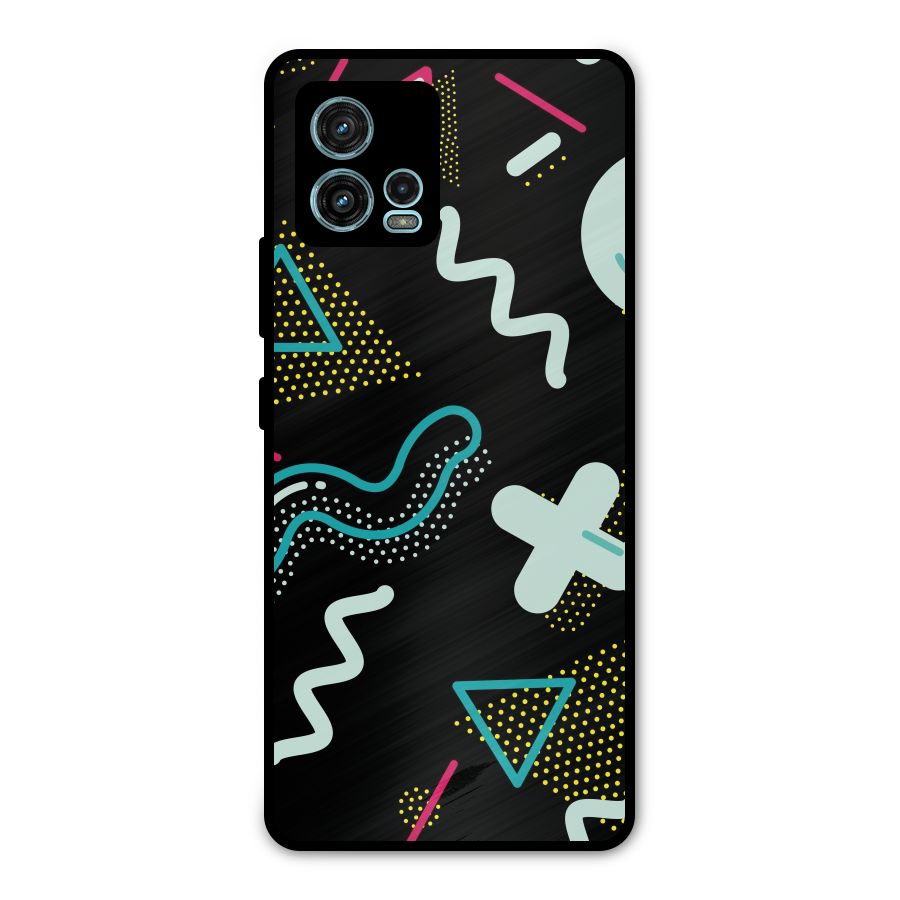 Shapes Pattern Metal Back Case for Moto G72