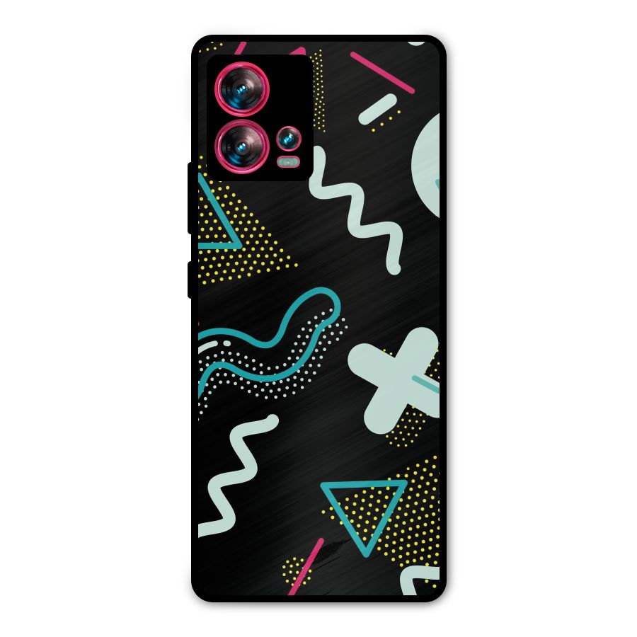 Shapes Pattern Metal Back Case for Motorola Edge 30 Fusion