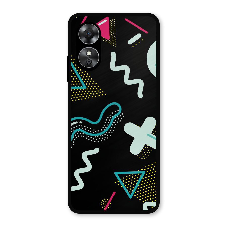 Shapes Pattern Metal Back Case for Oppo A17