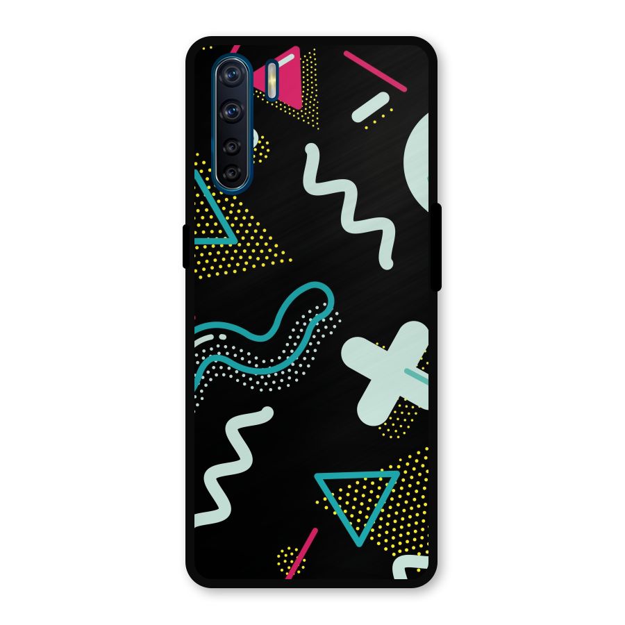 Shapes Pattern Metal Back Case for Oppo F15