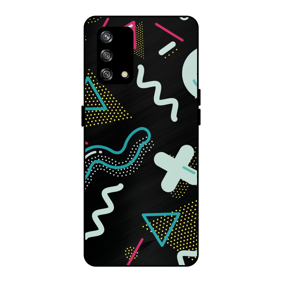 Shapes Pattern Metal Back Case for Oppo F19