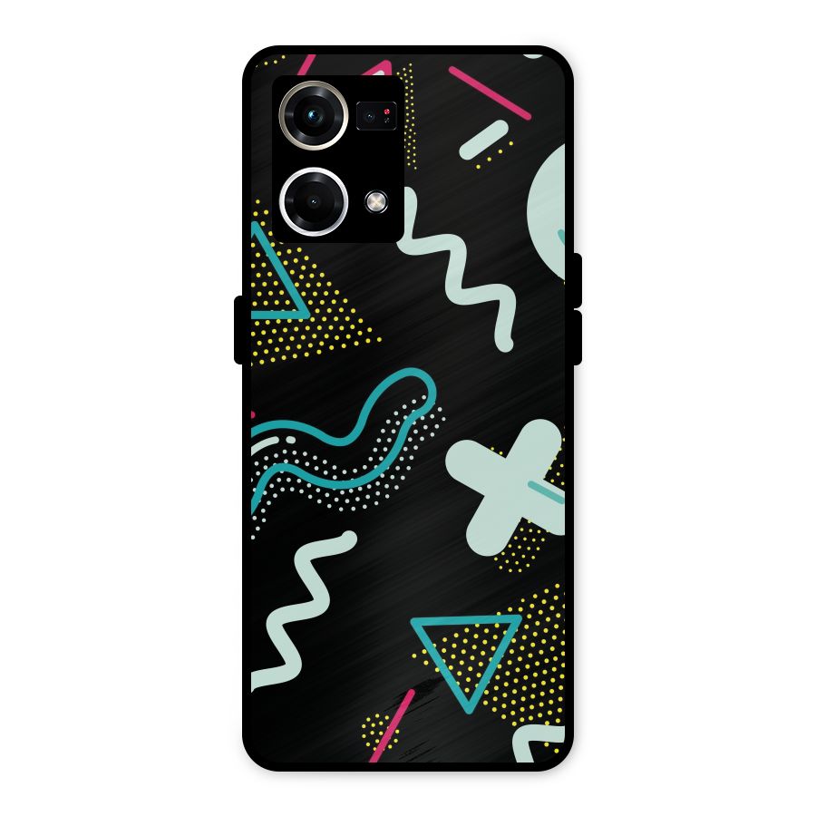 Shapes Pattern Metal Back Case for Oppo F21s Pro 4G