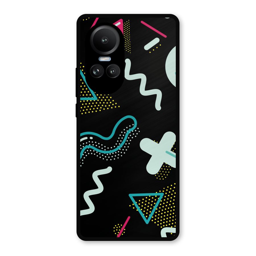 Shapes Pattern Metal Back Case for Oppo Reno10 Pro