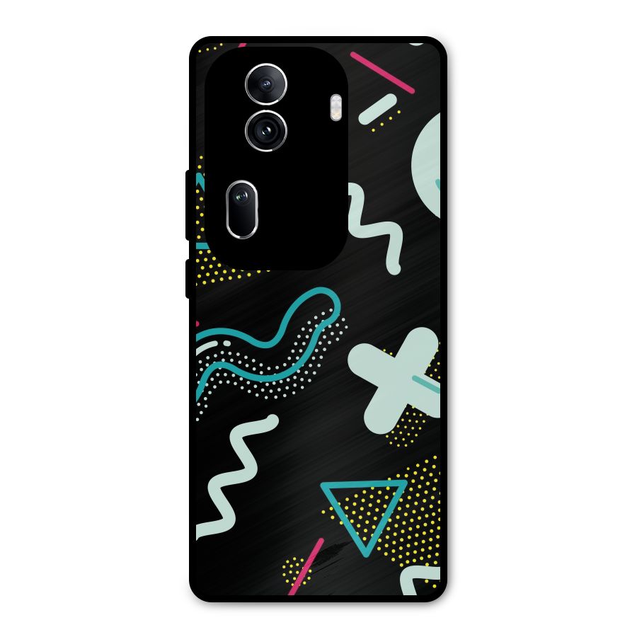 Shapes Pattern Metal Back Case for Oppo Reno11 Pro 5G