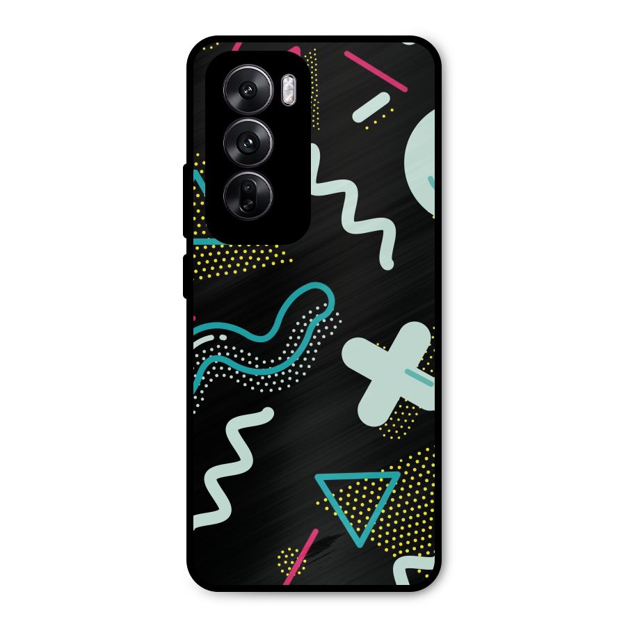 Shapes Pattern Metal Back Case for Oppo Reno12