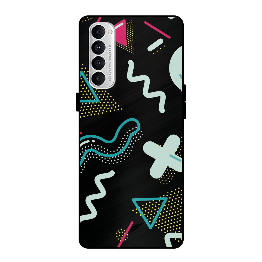 Shapes Pattern Metal Back Case for Oppo Reno4 Pro