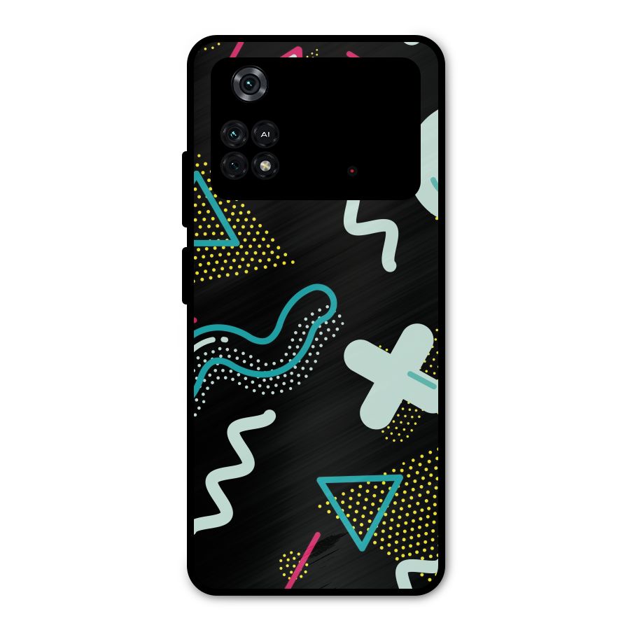 Shapes Pattern Metal Back Case for Poco M4 Pro 4G
