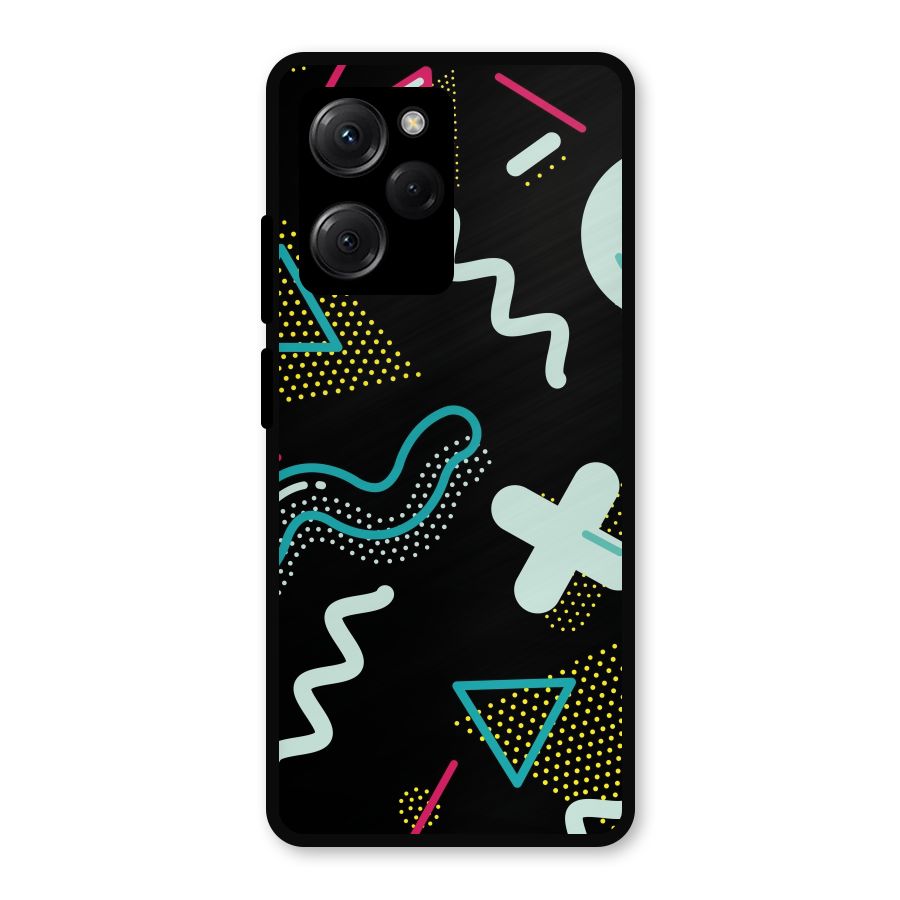 Shapes Pattern Metal Back Case for Poco X5 Pro